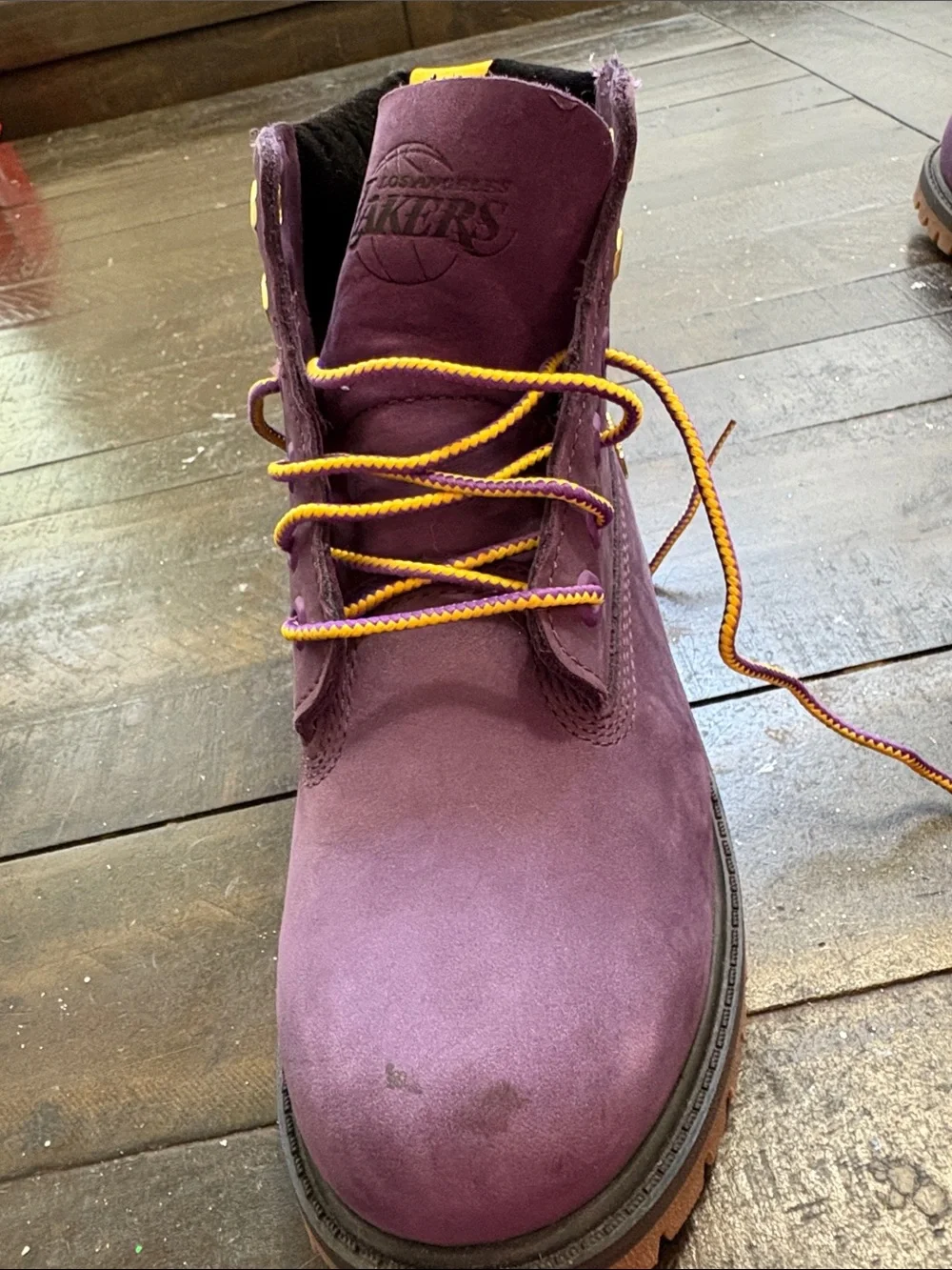 Timberland Kids Purple and Yellow Lace-Up Waterproof Boot